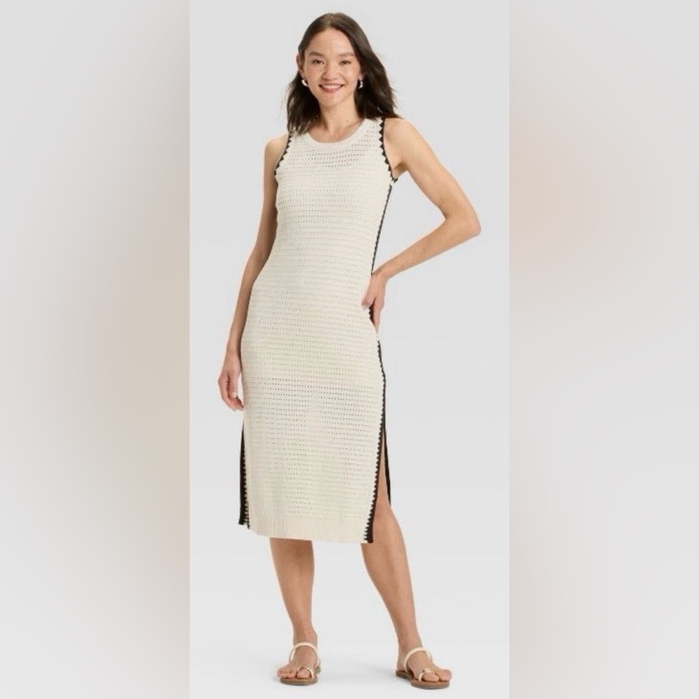 UNIVERSAL THREAD Women's Openwork Midi Sweater Dr… - image 1